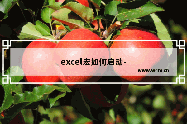 excel宏如何启动-