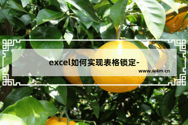 excel如何实现表格锁定-