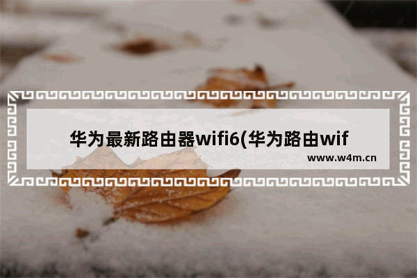 华为最新路由器wifi6(华为路由wifi6)