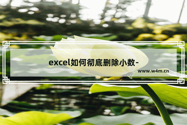 excel如何彻底删除小数-