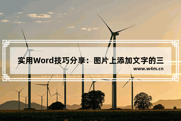 实用Word技巧分享：图片上添加文字的三种方法-