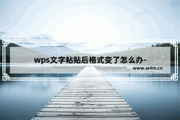 wps文字粘贴后格式变了怎么办-