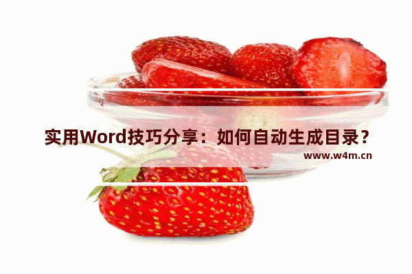 实用Word技巧分享：如何自动生成目录？-