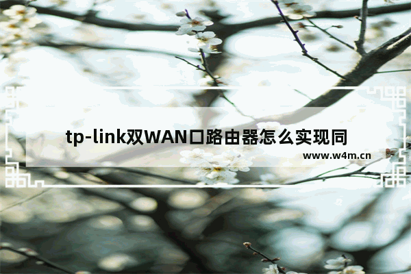 tp-link双WAN口路由器怎么实现同时上内外网