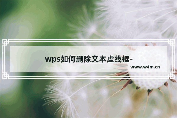 wps如何删除文本虚线框-