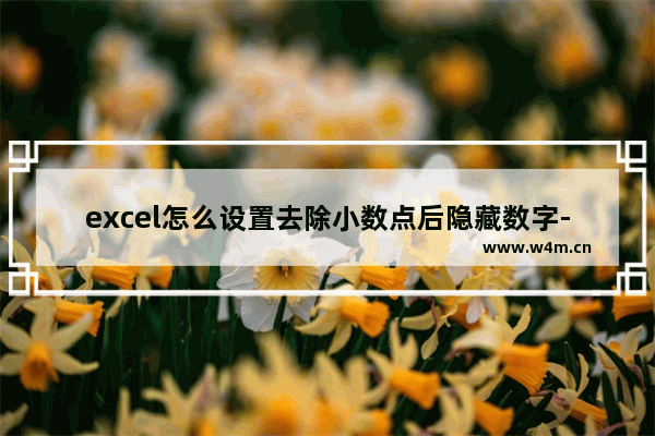 excel怎么设置去除小数点后隐藏数字-