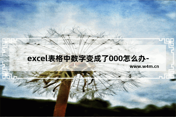 excel表格中数字变成了000怎么办-