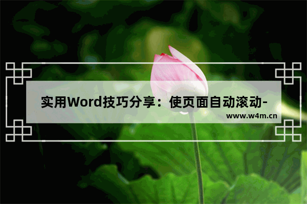 实用Word技巧分享：使页面自动滚动-