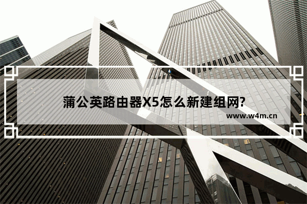 蒲公英路由器X5怎么新建组网?