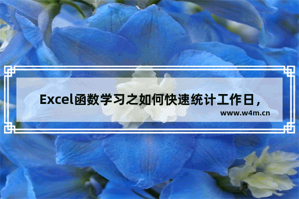 Excel函数学习之如何快速统计工作日，看看这两个函数！-