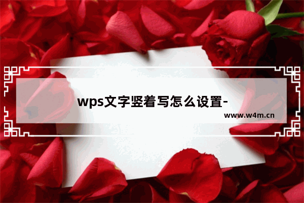 wps文字竖着写怎么设置-