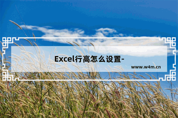 Excel行高怎么设置-