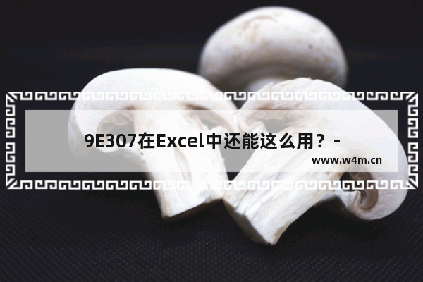 9E307在Excel中还能这么用？-