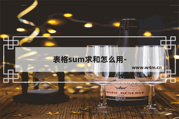 表格sum求和怎么用-