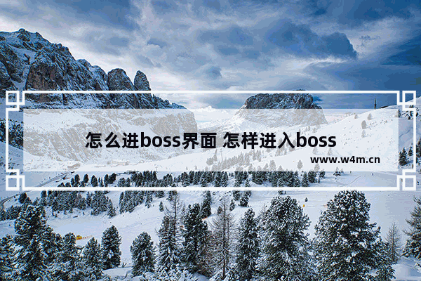 怎么进boss界面 怎样进入boss