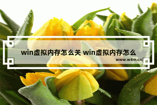 win虚拟内存怎么关 win虚拟内存怎么关闭