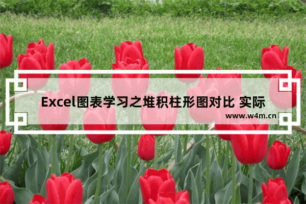 Excel图表学习之堆积柱形图对比 实际和目标对比案例-