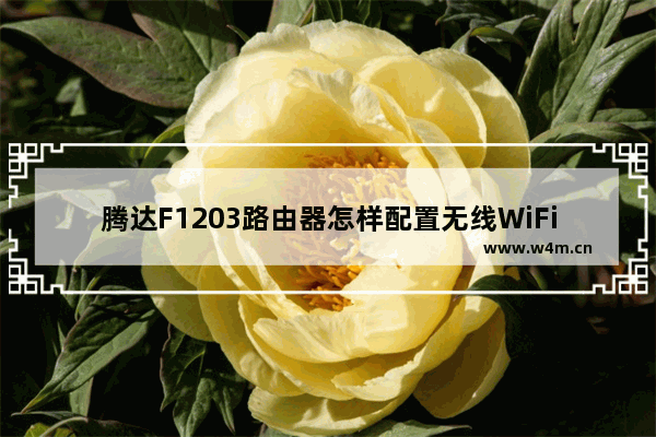 腾达F1203路由器怎样配置无线WiFi