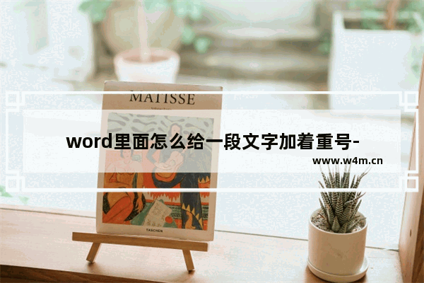 word里面怎么给一段文字加着重号-