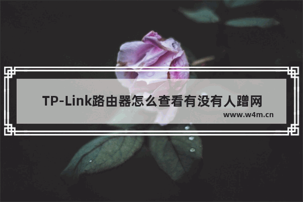 TP-Link路由器怎么查看有没有人蹭网【查看方法】