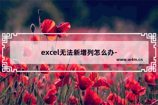 excel无法新增列怎么办-