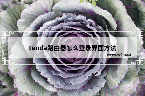 tenda路由器怎么登录界面方法