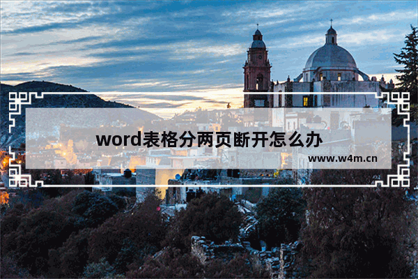 word表格分两页断开怎么办