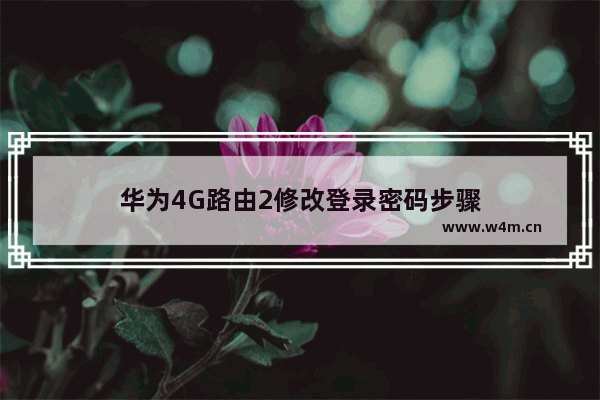 华为4G路由2修改登录密码步骤