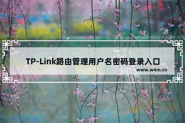 TP-Link路由管理用户名密码登录入口