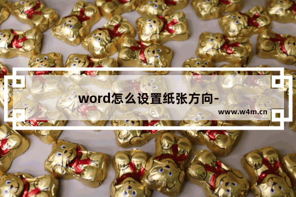 word怎么设置纸张方向-