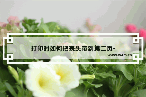 打印时如何把表头带到第二页-