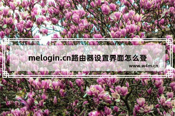 melogin.cn路由器设置界面怎么登陆？