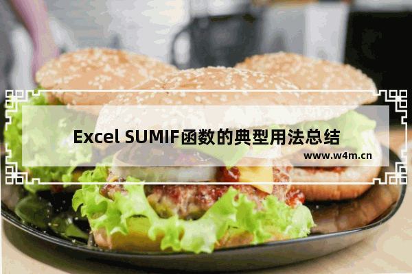 Excel SUMIF函数的典型用法总结-