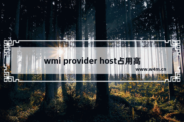 wmi provider host占用高可以关闭吗 wmi provider host占用cpu高的解决方案