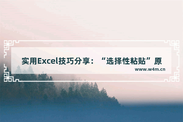 实用Excel技巧分享：“选择性粘贴”原来有这么多功能呀！-