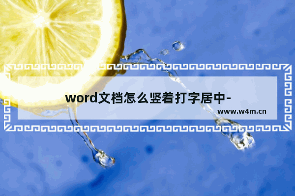 word文档怎么竖着打字居中-