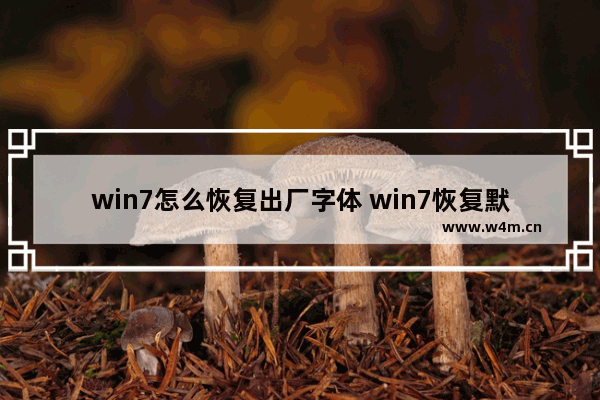 win7怎么恢复出厂字体 win7恢复默认字体