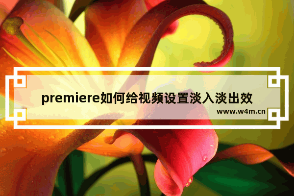 premiere如何给视频设置淡入淡出效果-