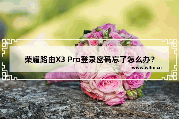 荣耀路由X3 Pro登录密码忘了怎么办？