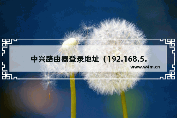 中兴路由器登录地址（192.168.5.1进入路由器设置界面）