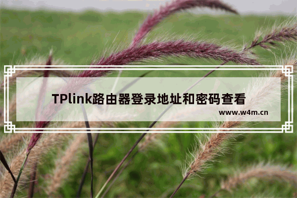 TPlink路由器登录地址和密码查看