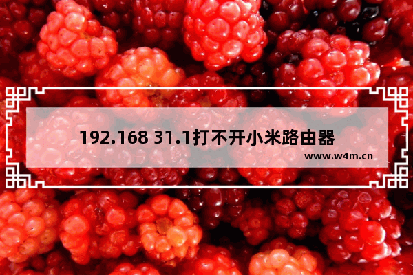 192.168 31.1打不开小米路由器登录设置界面