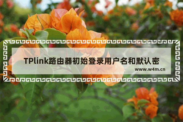 TPlink路由器初始登录用户名和默认密码