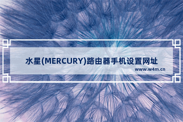 水星(MERCURY)路由器手机设置网址是melogin.cn？