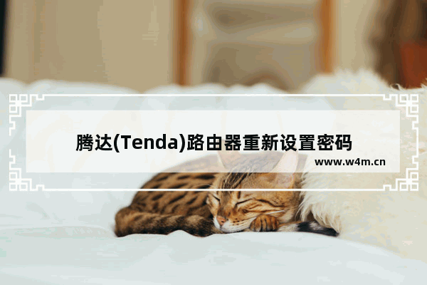 腾达(Tenda)路由器重新设置密码