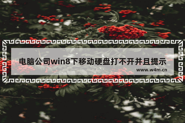 电脑公司win8下移动硬盘打不开并且提示格式化该如何处理