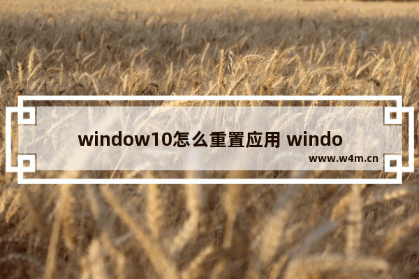 window10怎么重置应用 window10重置后怎么恢复应用