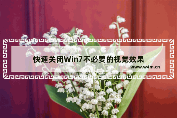 快速关闭Win7不必要的视觉效果