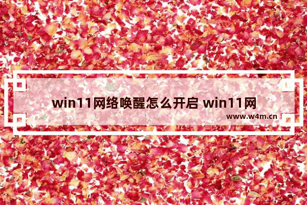 win11网络唤醒怎么开启 win11网络唤醒开启方法