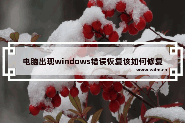 电脑出现windows错误恢复该如何修复